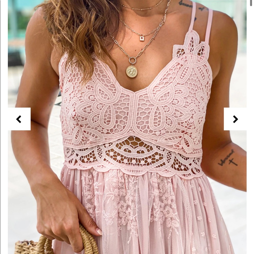 Blush Lace Maxi Dress